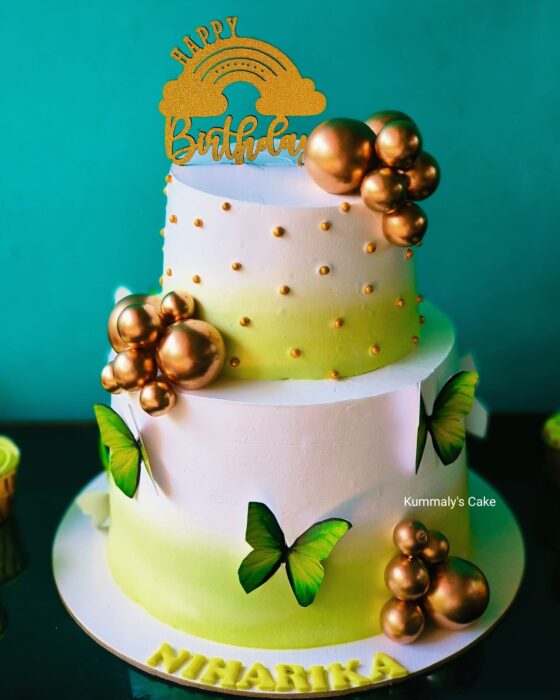 Two tier birthday cake